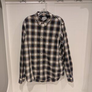 Men's Timberland Long Sleeve Casual Button Down Shirt, Navy/Green Plaid, L